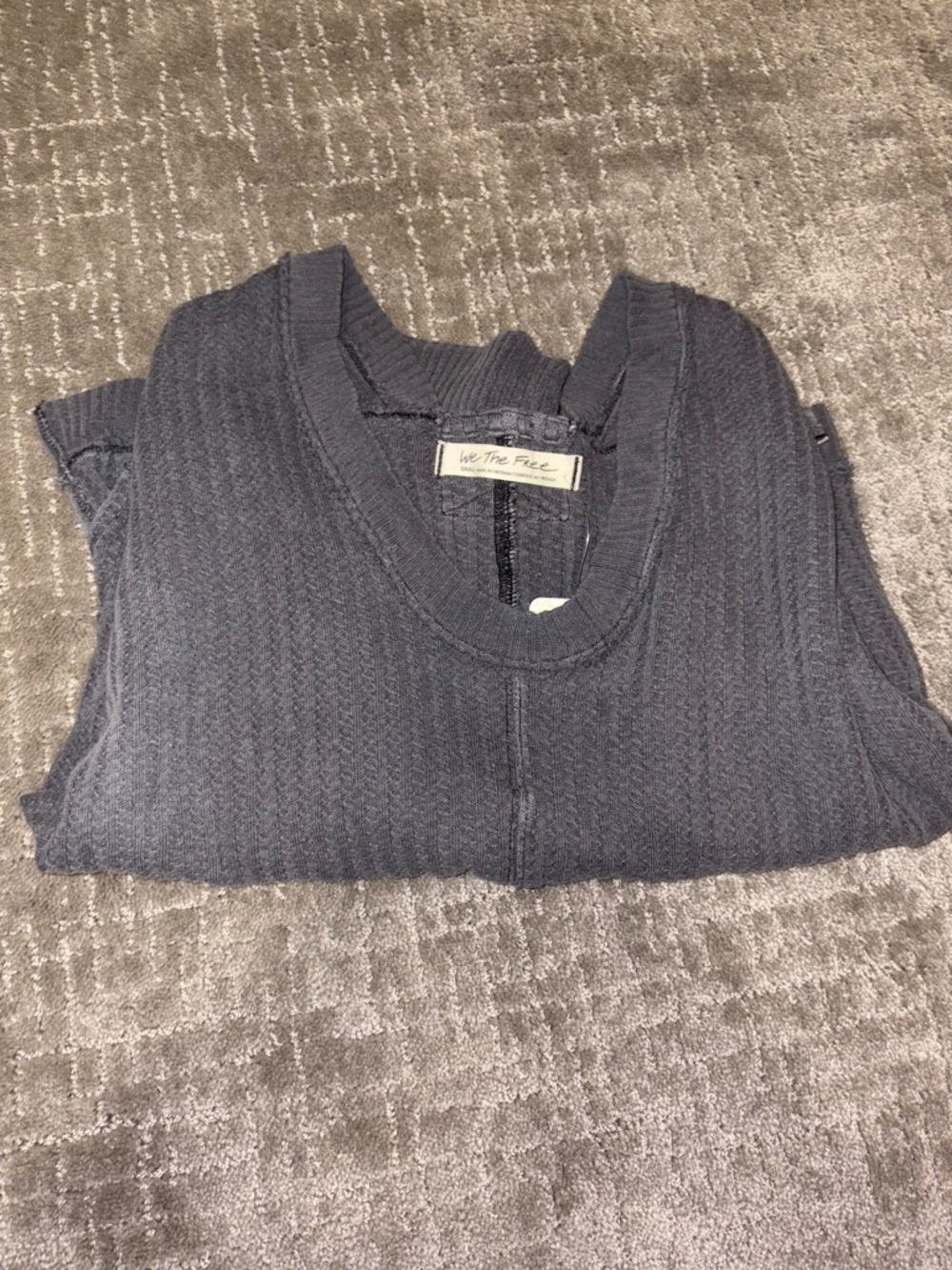 Grey long sleeve freepeople top
